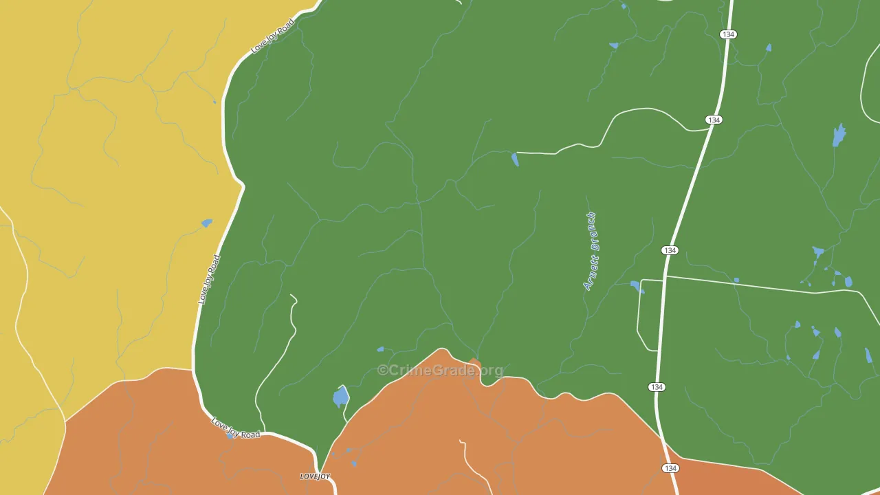 Lovejoy, NC Map of Drug-Related Crime Rates