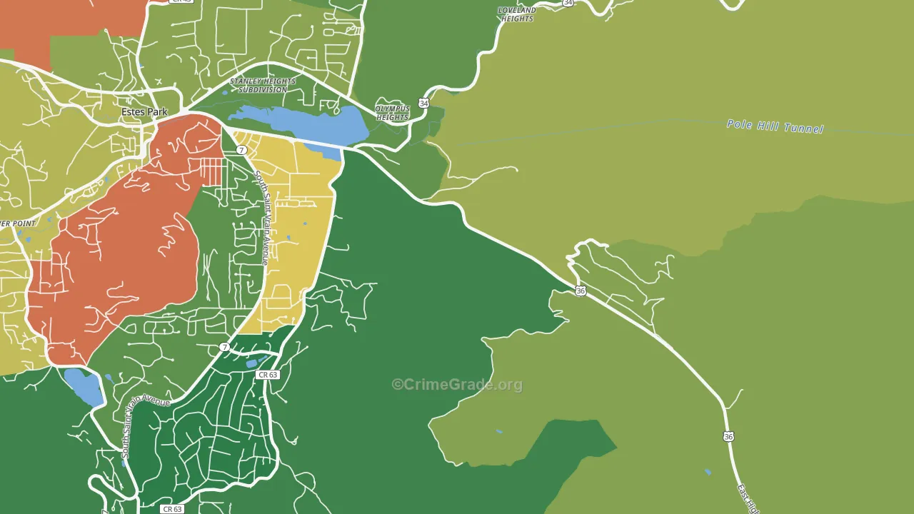 Loveland Heights, CO Map of Drug-Related Crime Rates