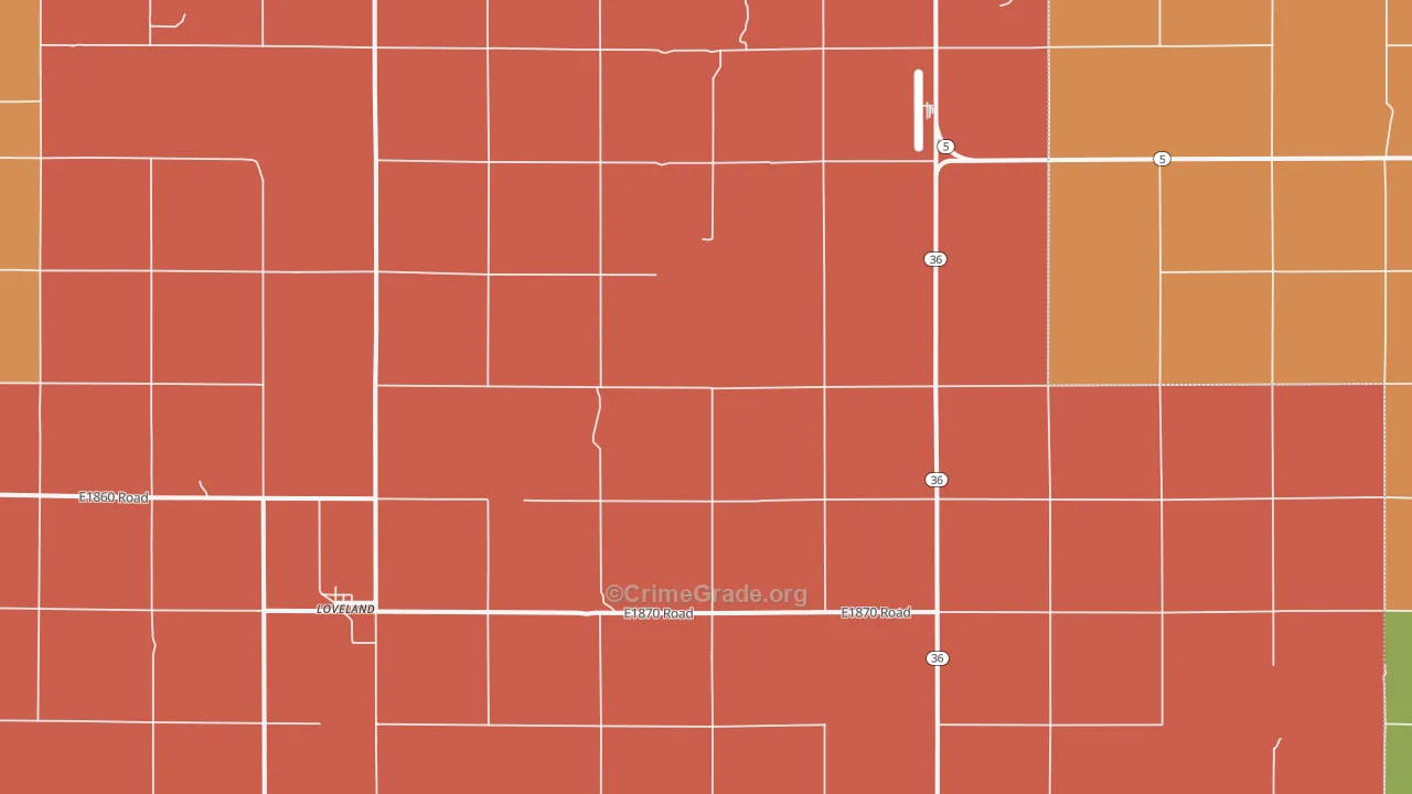 Loveland, OK Map of Drug-Related Crime Rates
