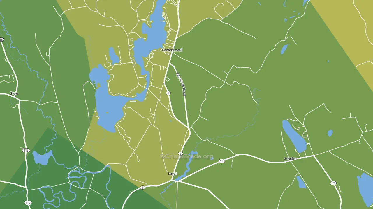 Lovell, ME Map of Drug-Related Crime Rates