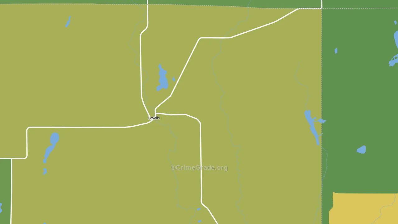 Lovells, MI Map of Drug-Related Crime Rates