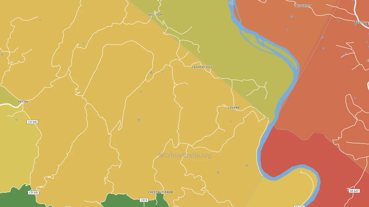 Lovern, WV Map of Drug-Related Crime Rates