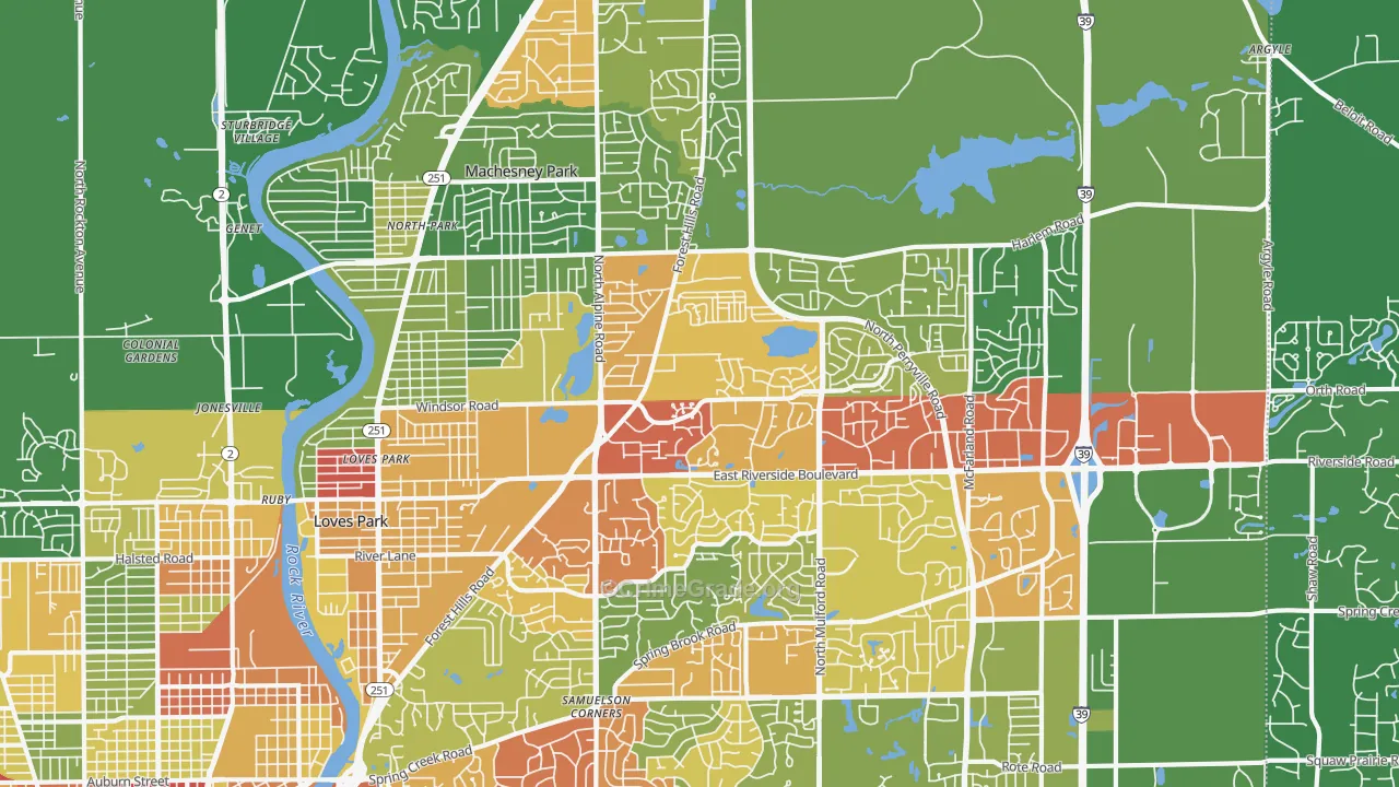 Loves Park, IL Map of Drug-Related Crime Rates