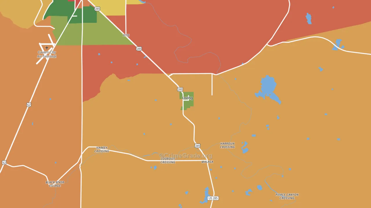 Loving, NM Map of Drug-Related Crime Rates