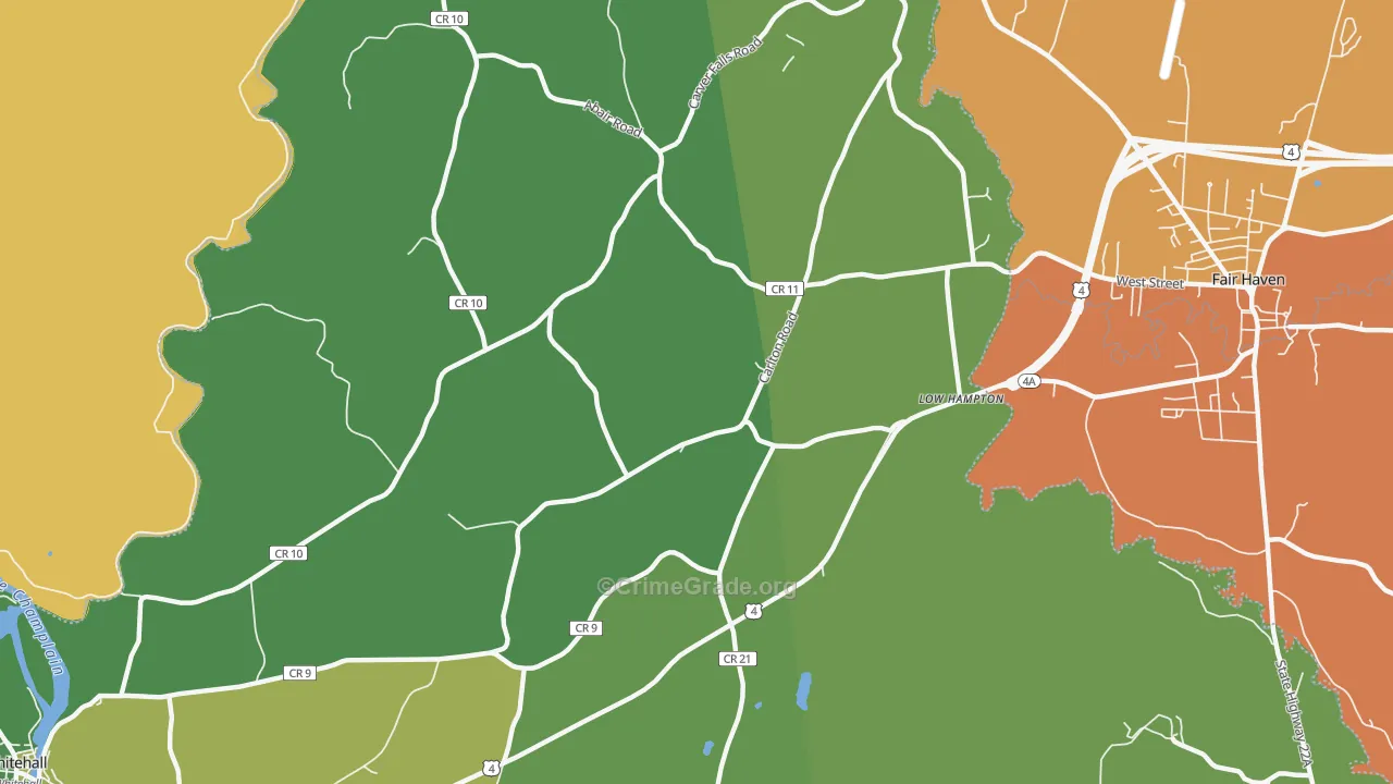 Low Hampton, NY Map of Drug-Related Crime Rates