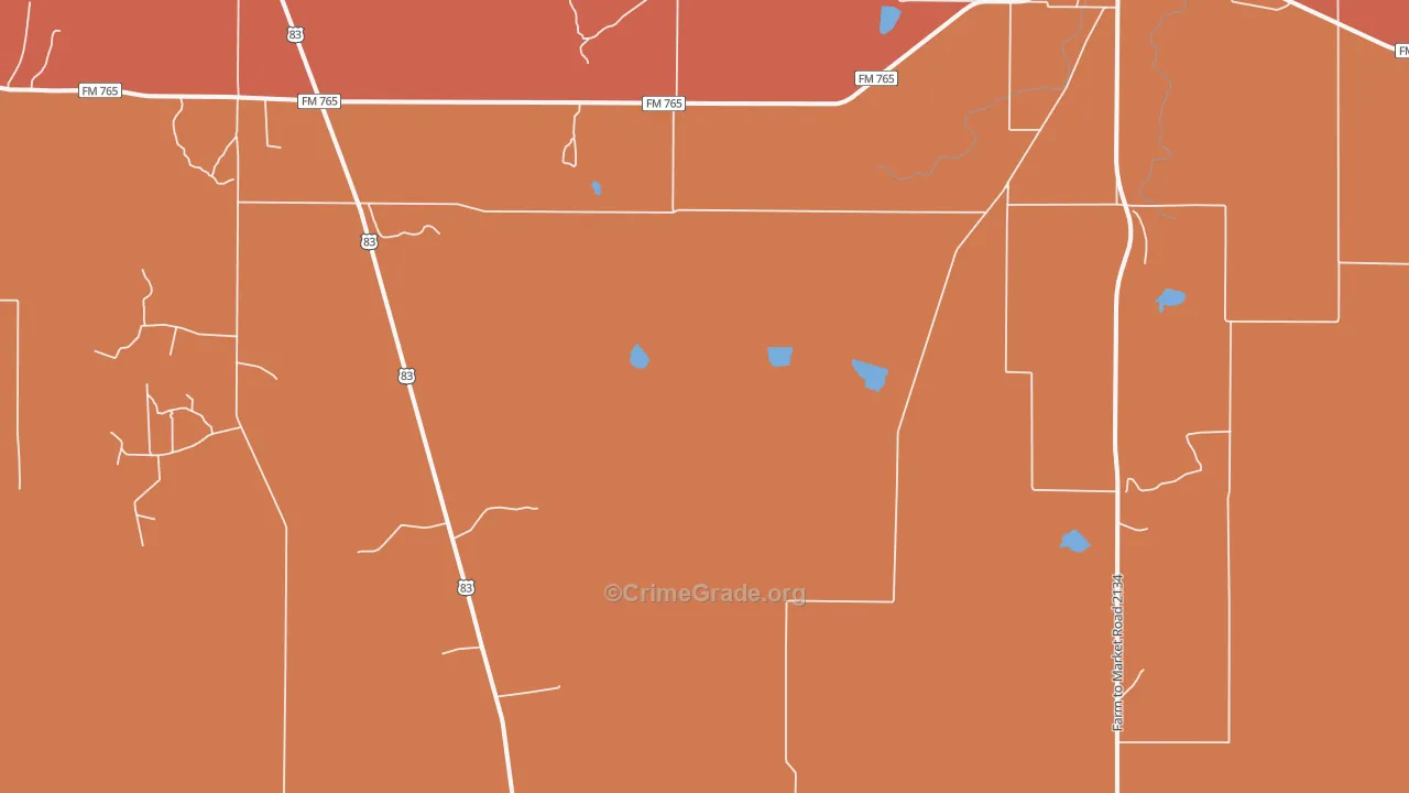 Lowake, TX Map of Drug-Related Crime Rates