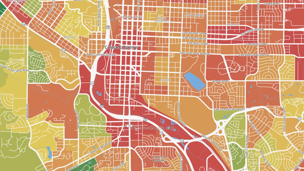 Lowell, Colorado Springs, CO Map of Drug-Related Crime Rates