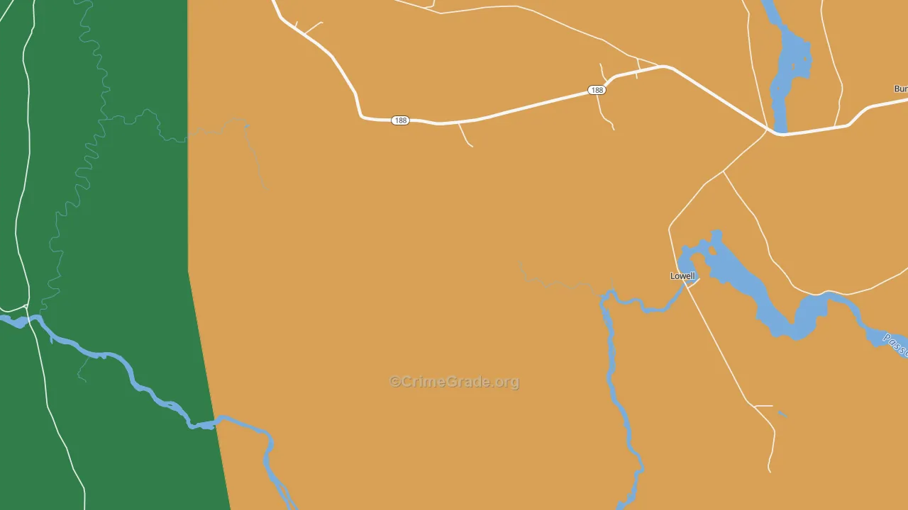 Lowell, ME Map of Drug-Related Crime Rates