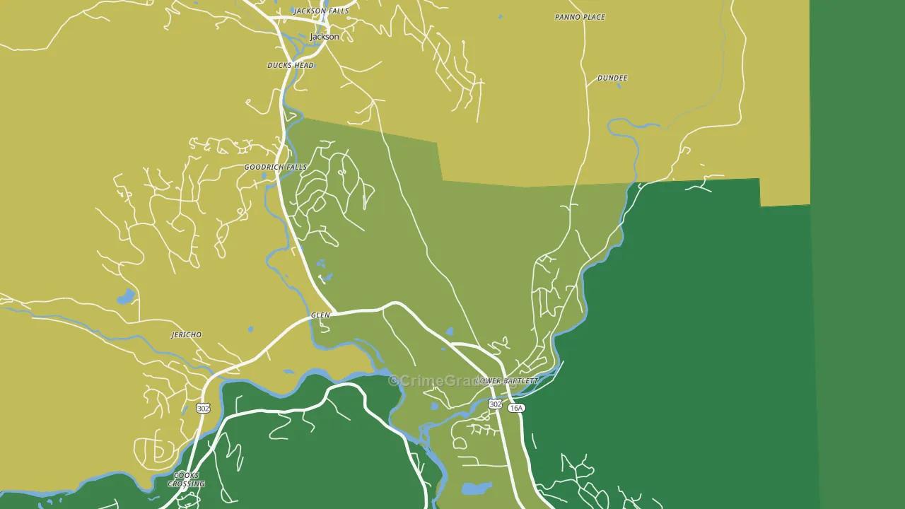 Lower Bartlett, NH Map of Drug-Related Crime Rates