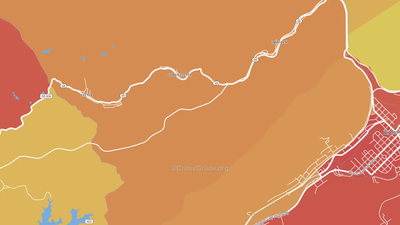Lower Exeter, VA Map of Drug-Related Crime Rates