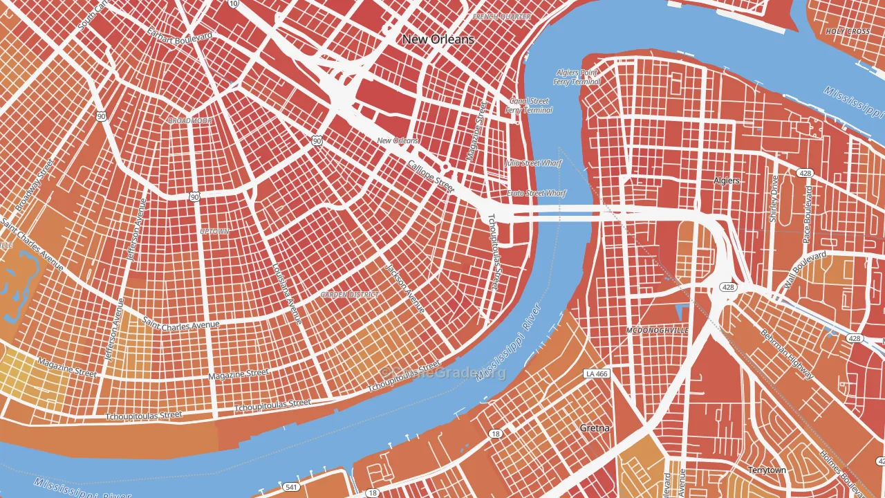 Lower Garden District, New Orleans, LA Map of Drug-Related Crime Rates