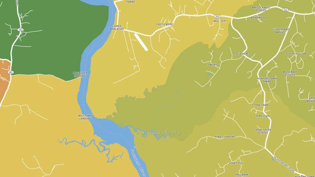 Lower Marlboro, MD Map of Drug-Related Crime Rates
