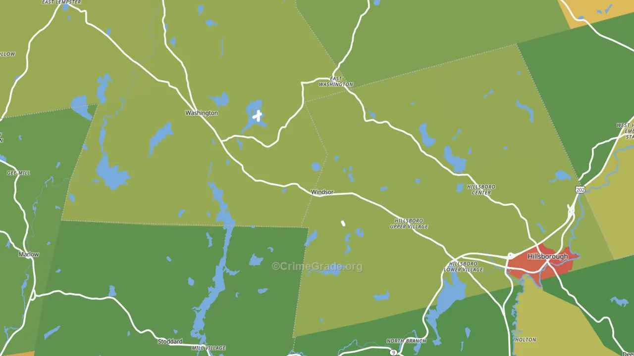 Lower Village, NH Map of Drug-Related Crime Rates