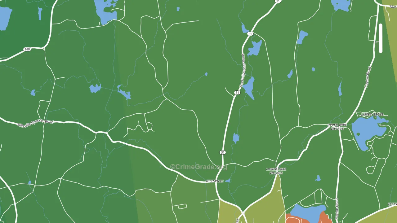 Lower Wire Village, MA Map of Drug-Related Crime Rates