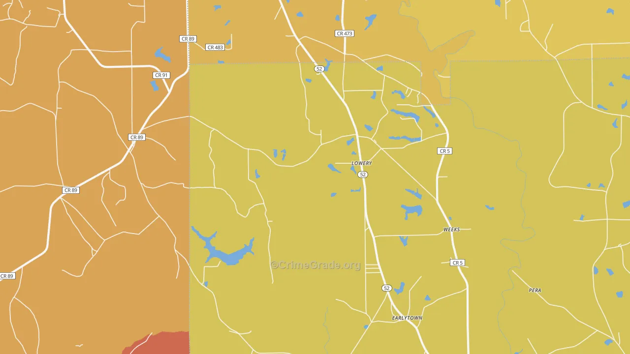 Lowery, AL Map of Drug-Related Crime Rates