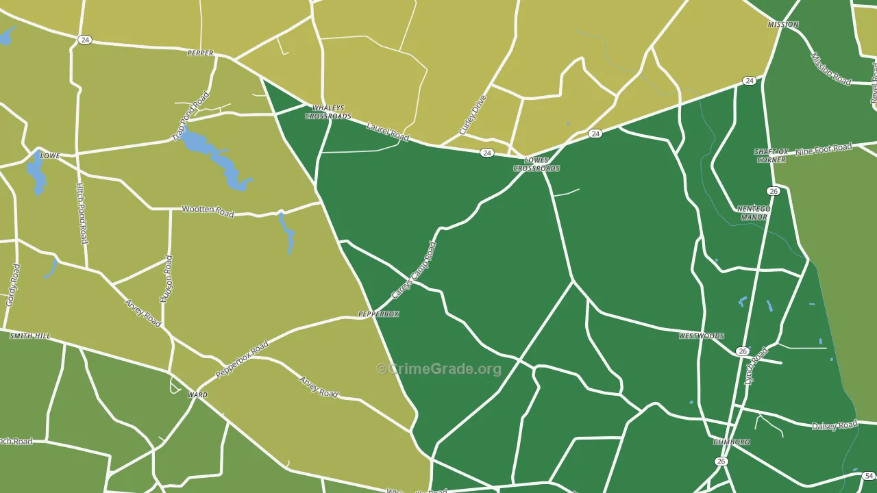 Lowes Crossroads, DE Map of Drug-Related Crime Rates