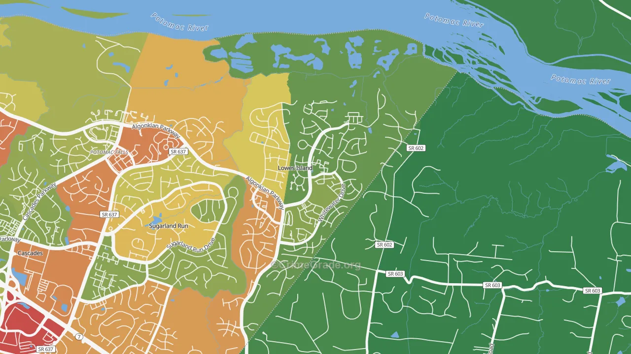 Lowes Island, VA Map of Drug-Related Crime Rates