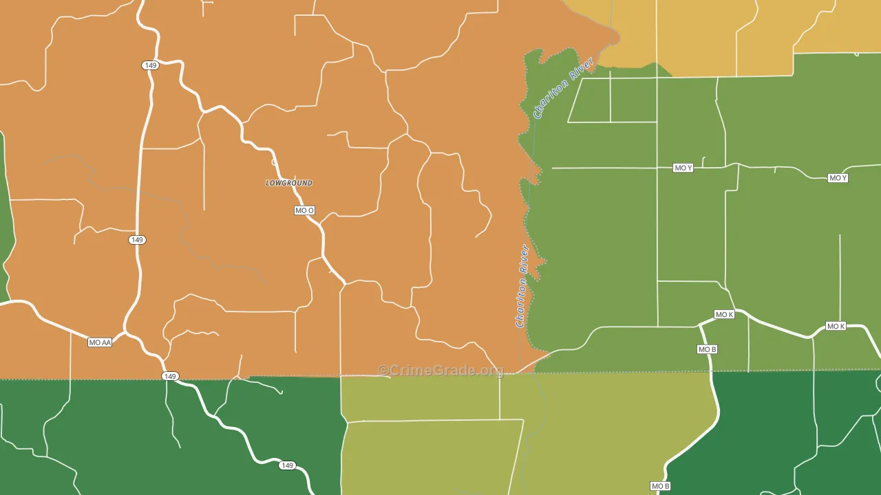 Lowground, MO Map of Drug-Related Crime Rates
