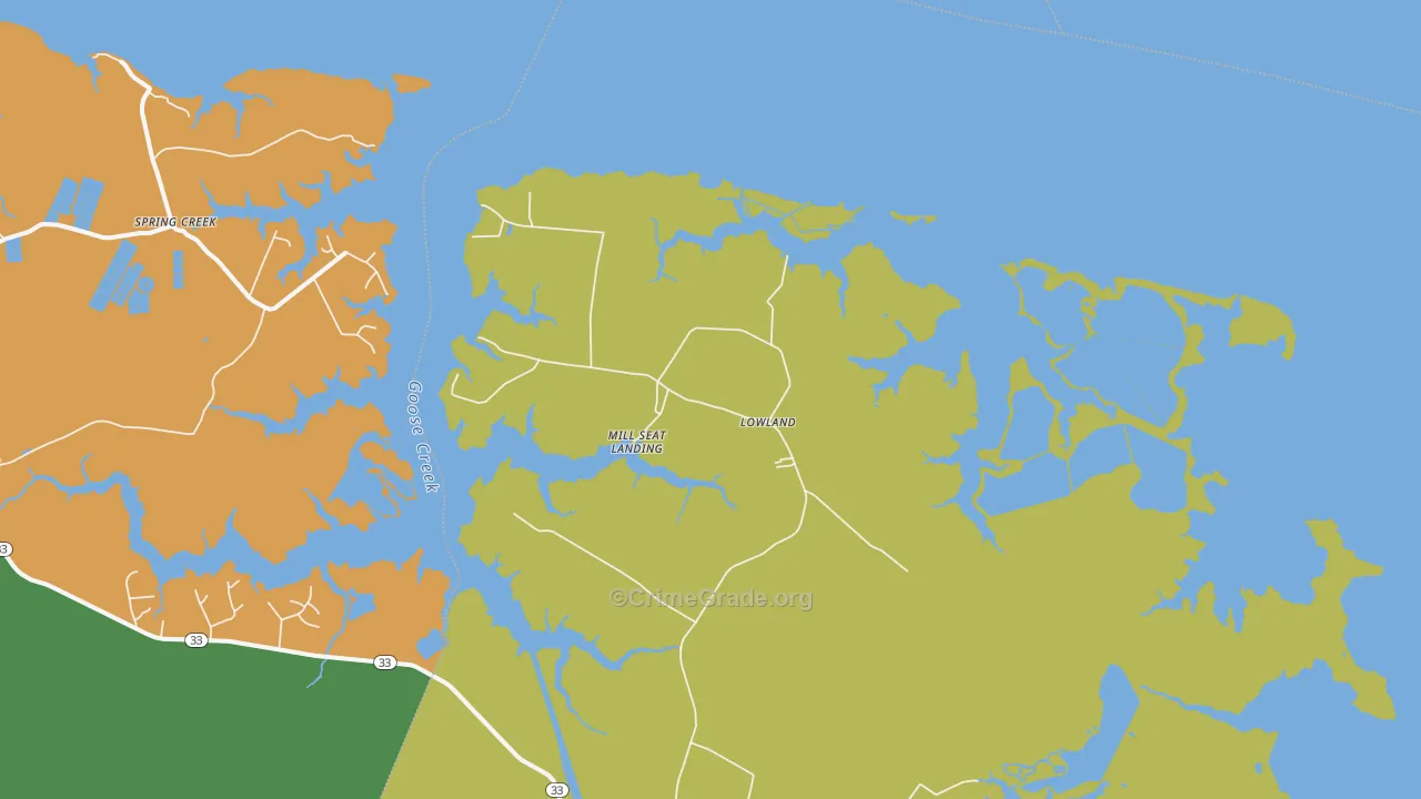 Lowland, NC Map of Drug-Related Crime Rates