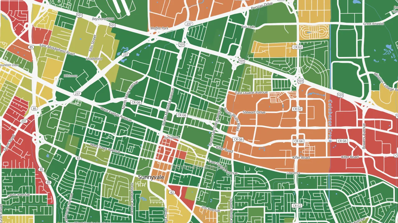 Lowlanders, Sunnyvale, CA Map of Drug-Related Crime Rates