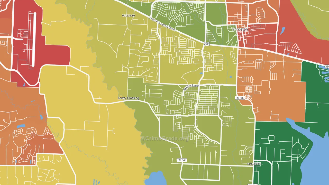 Lowry Crossing, TX Map of Drug-Related Crime Rates