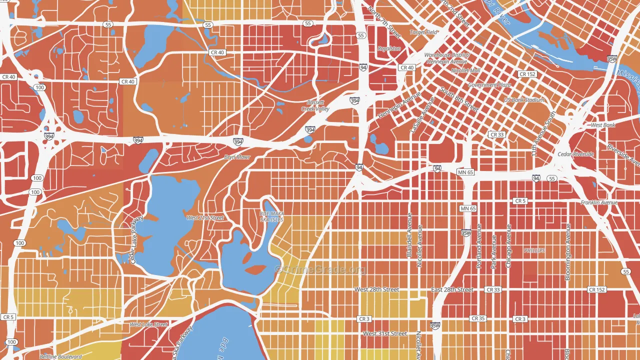 Lowry Hill, Minneapolis, MN Map of Drug-Related Crime Rates