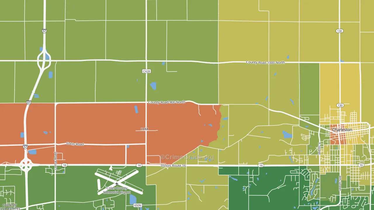 Loxa, IL Map of Drug-Related Crime Rates