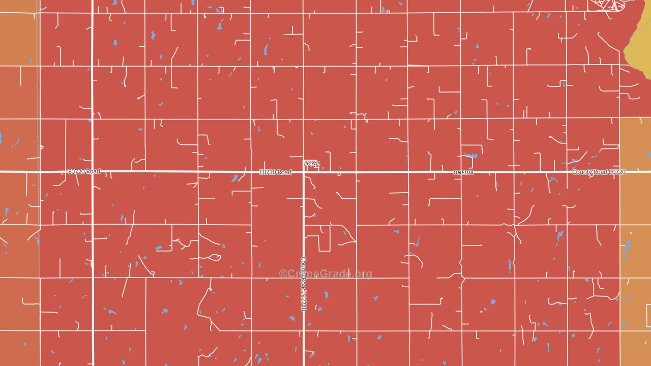 Loyal, OK Map of Drug-Related Crime Rates