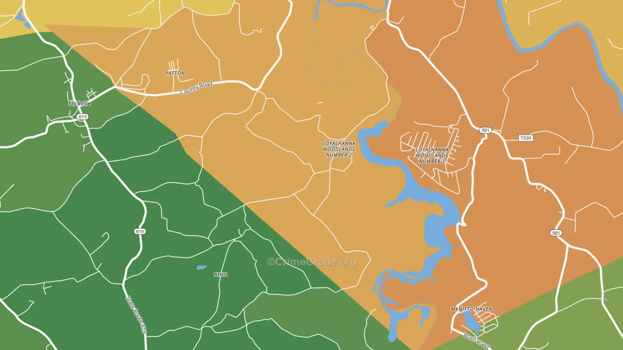 Loyalhanna Woodlands Number 2, PA Map of Drug-Related Crime Rates