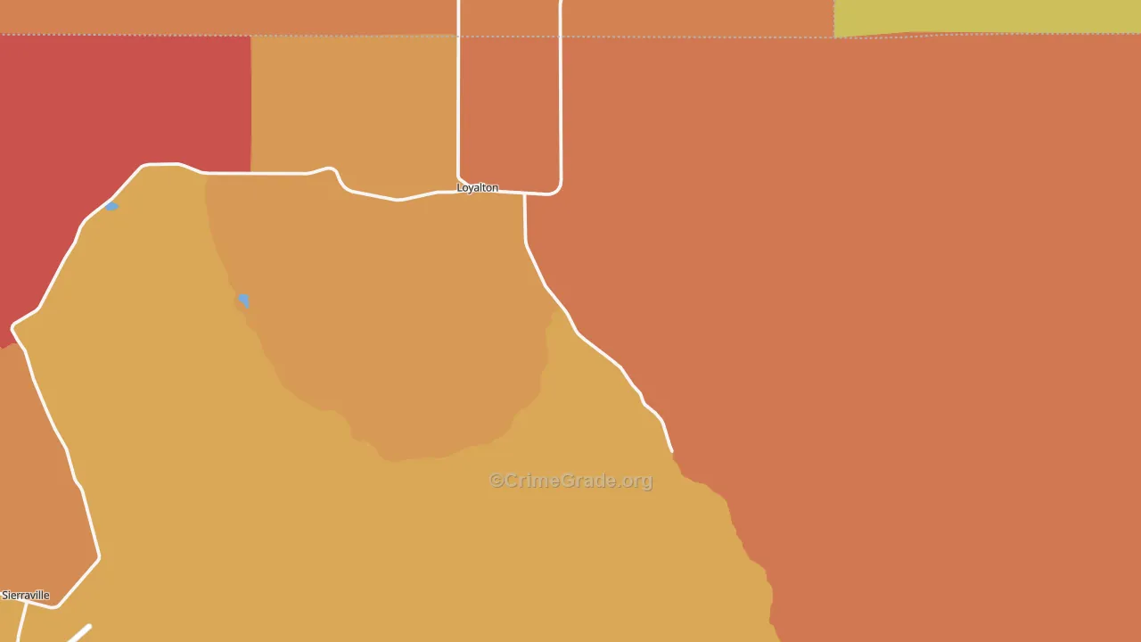 Loyalton, CA Map of Drug-Related Crime Rates