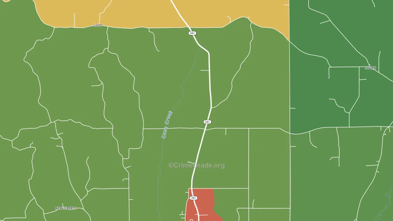Loyd, MS Map of Drug-Related Crime Rates