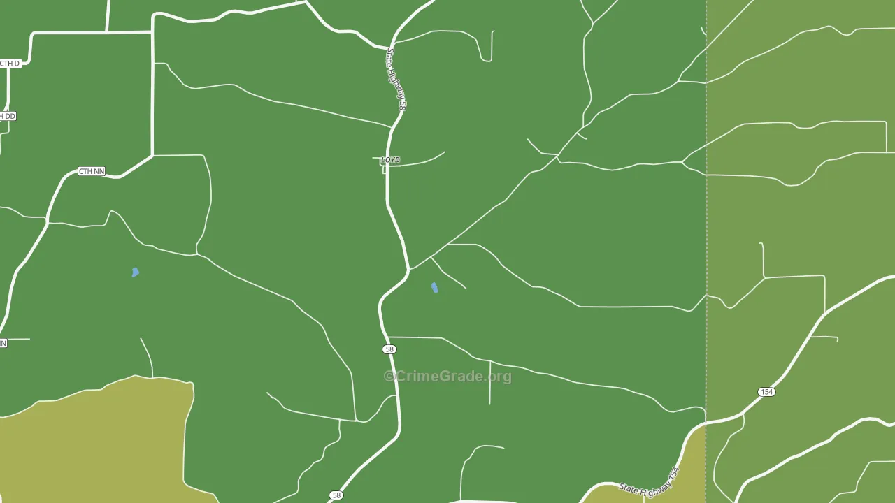 Loyd, WI Map of Drug-Related Crime Rates