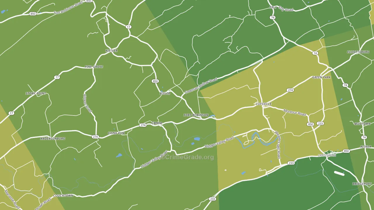 Loysville, PA Map of Drug-Related Crime Rates