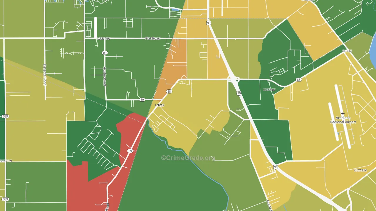 Lozes, LA Map of Drug-Related Crime Rates