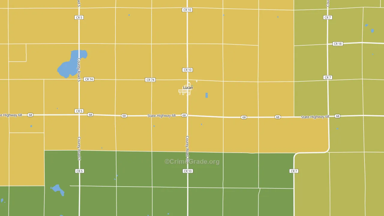 Lucan, MN Map of Drug-Related Crime Rates