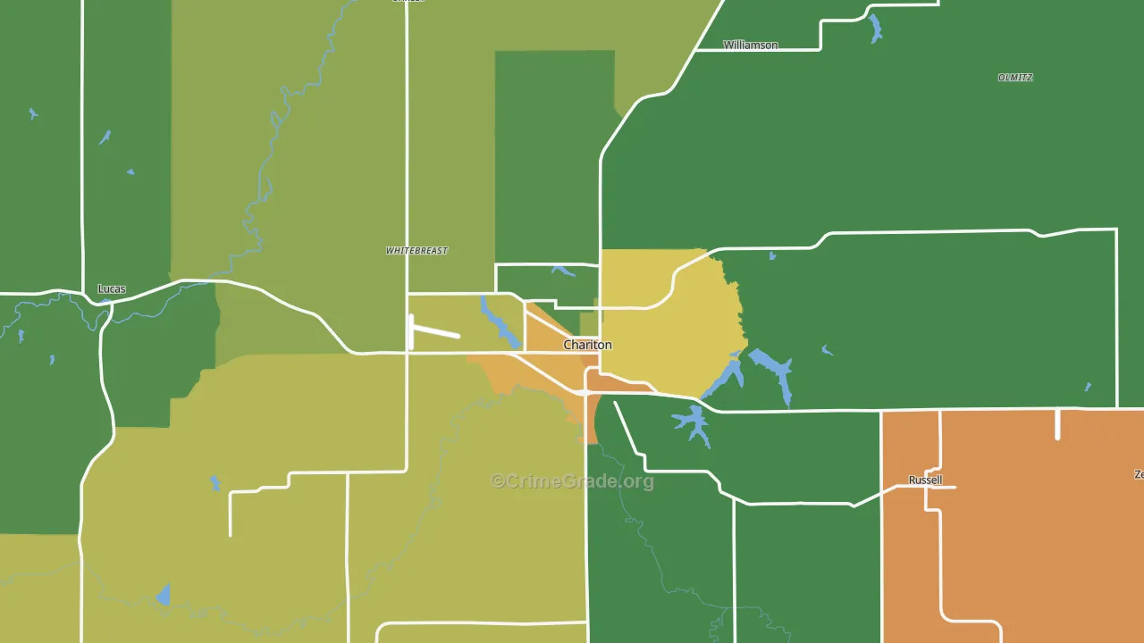 Lucas County, IA Map of Drug-Related Crime Rates