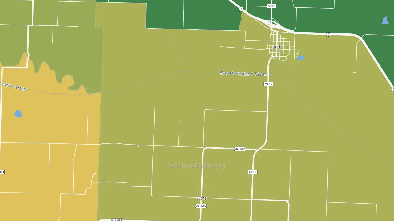 Lucas, MO Map of Drug-Related Crime Rates