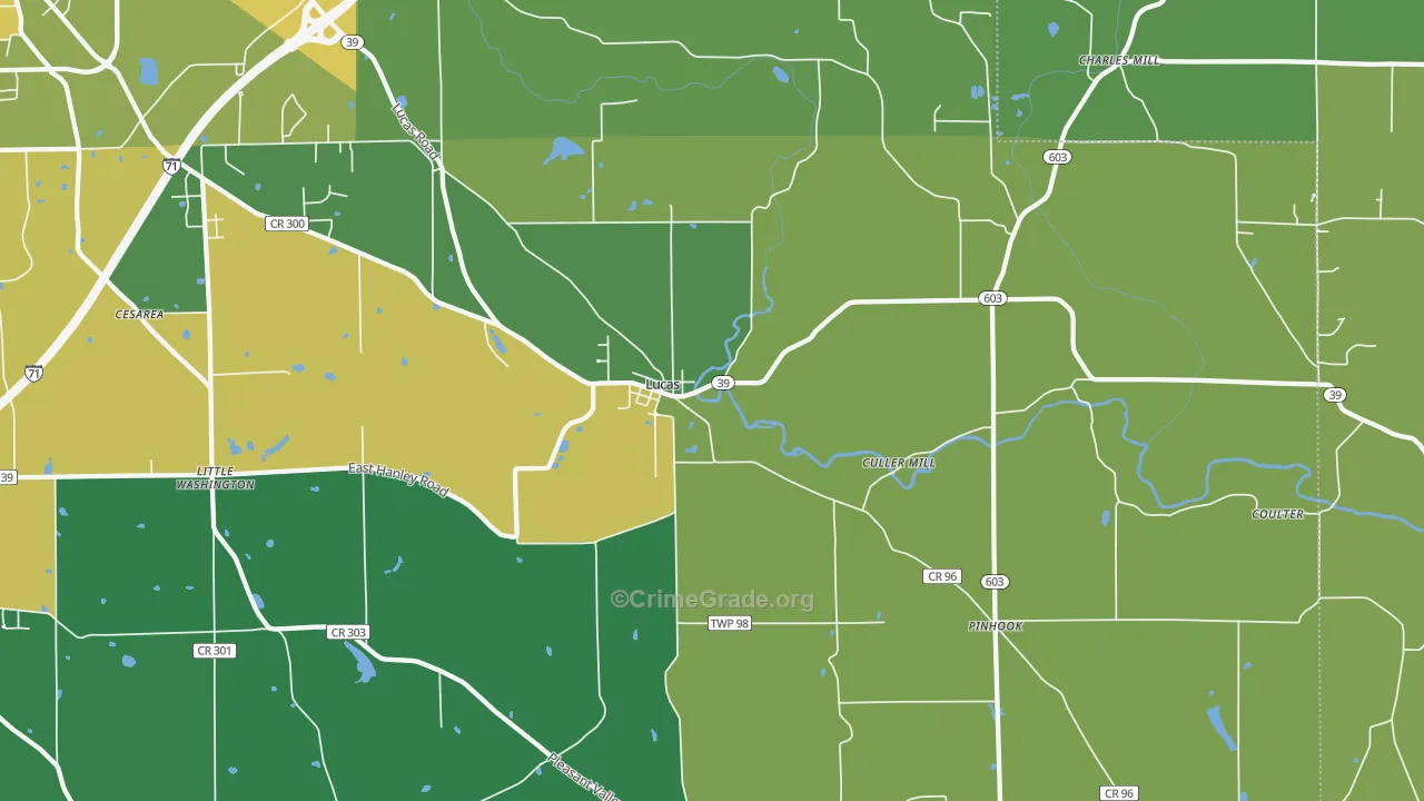 Lucas, OH Map of Drug-Related Crime Rates