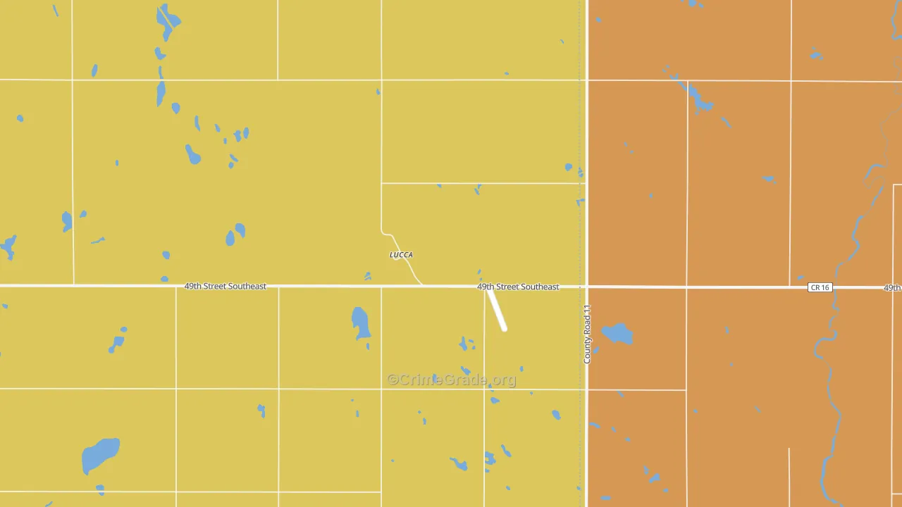 Lucca, ND Map of Drug-Related Crime Rates