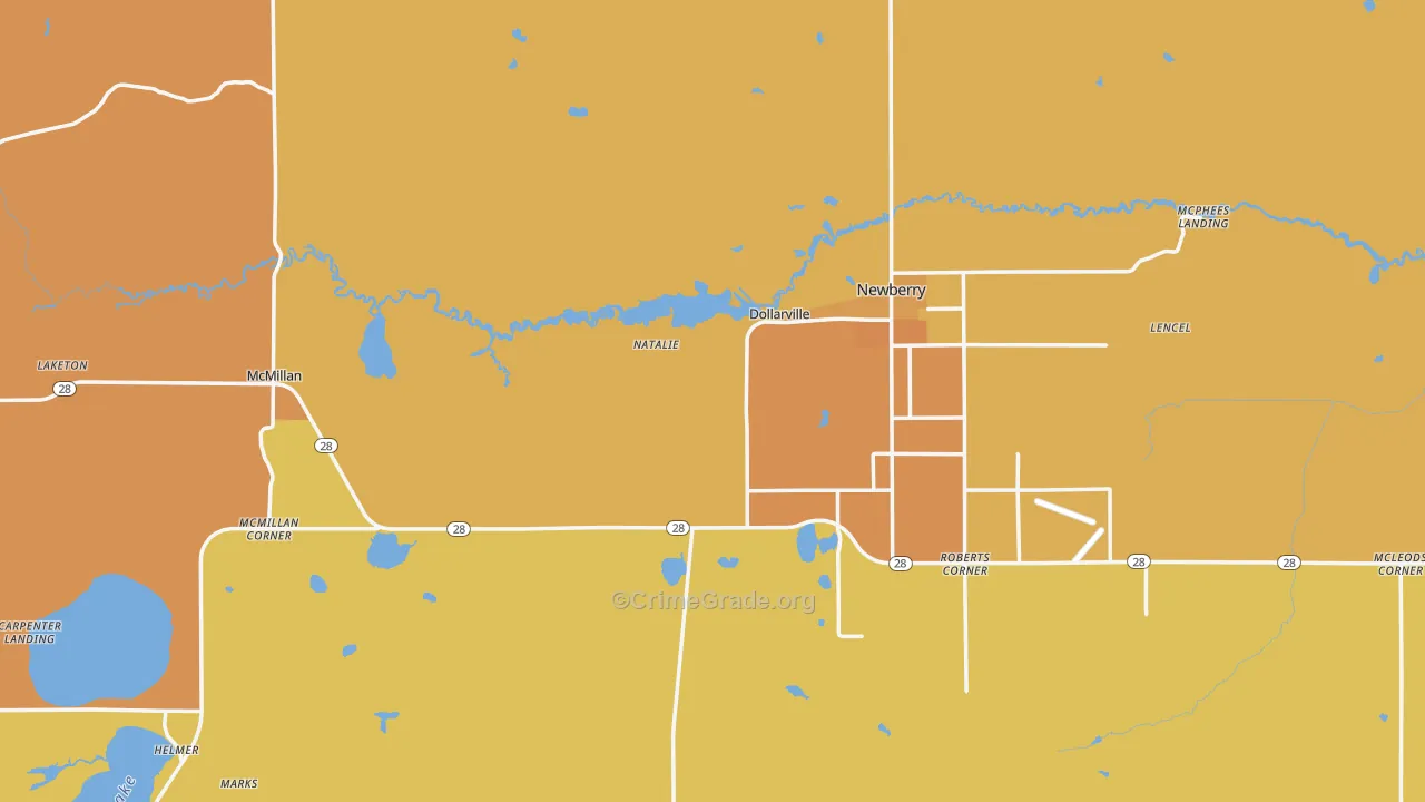 Luce County, MI Map of Drug-Related Crime Rates