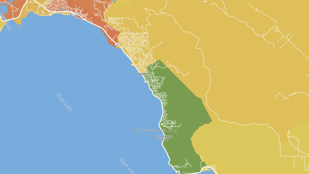 Lucerne, CA Map of Drug-Related Crime Rates