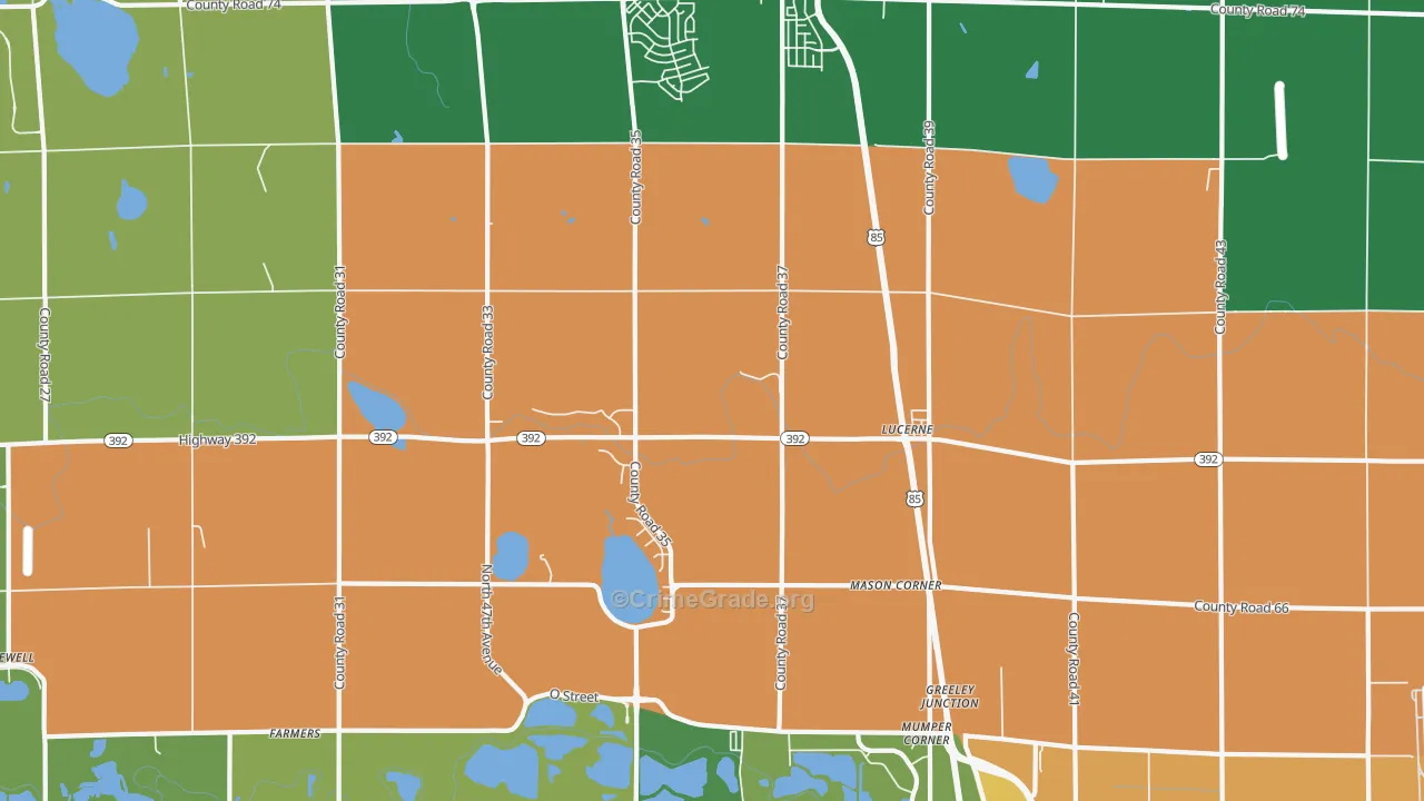 Lucerne, CO Map of Drug-Related Crime Rates