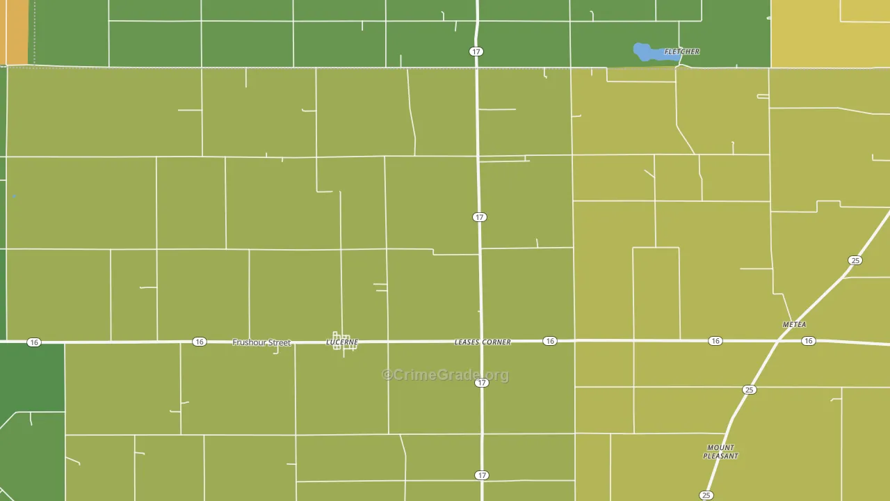 Lucerne, IN Map of Drug-Related Crime Rates