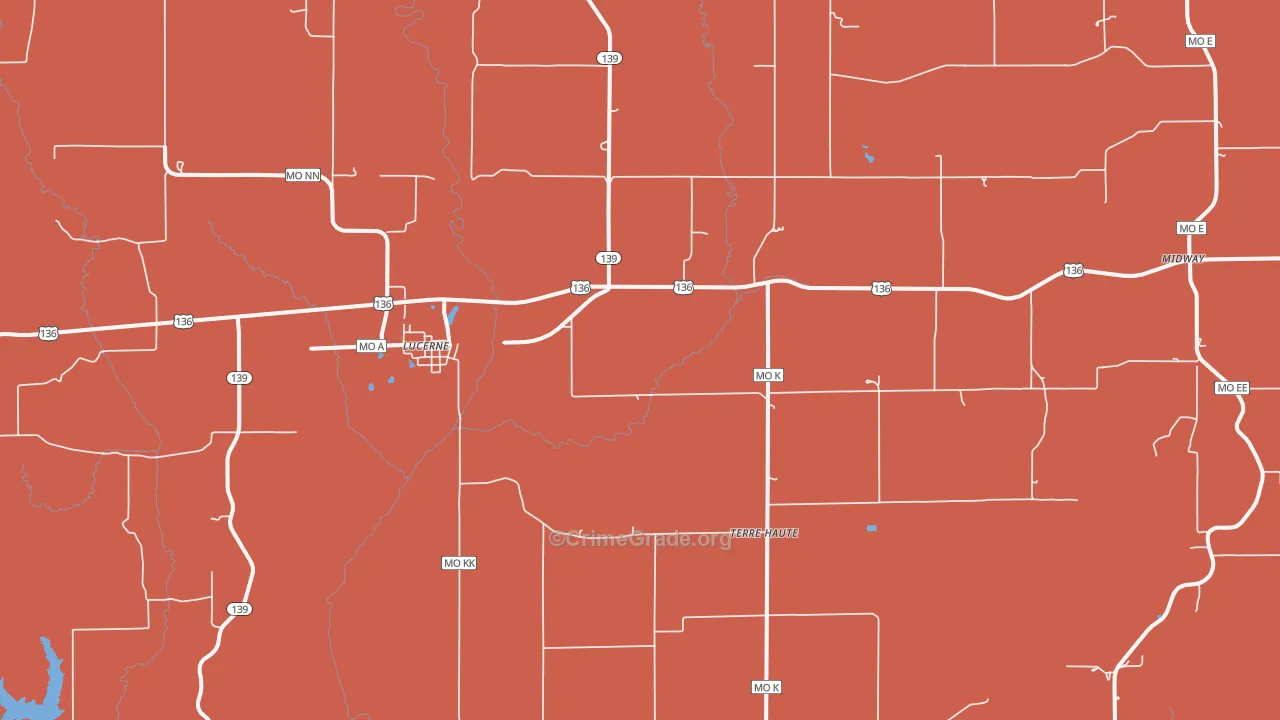 Lucerne, MO Map of Drug-Related Crime Rates