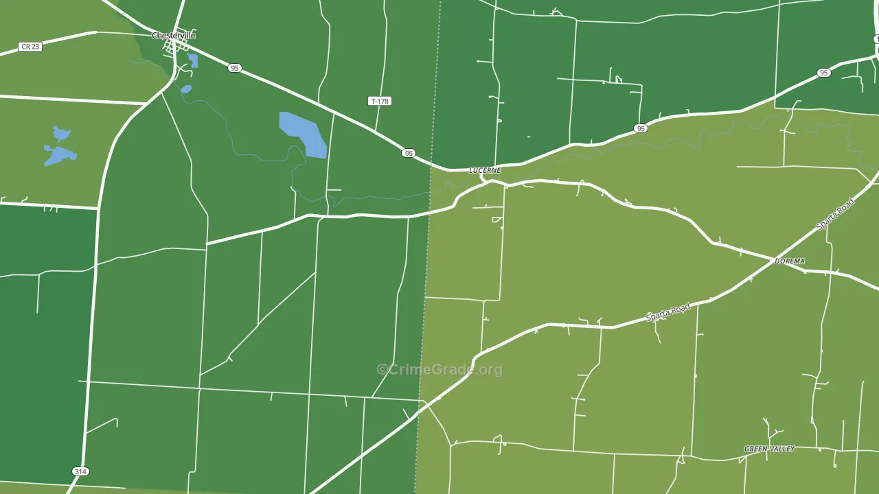 Lucerne, OH Map of Drug-Related Crime Rates