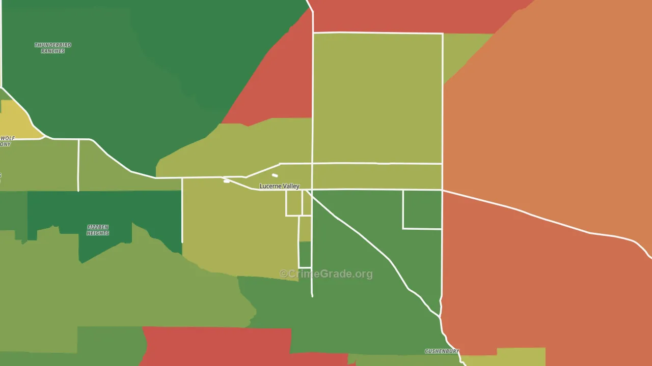 Lucerne Valley, CA Map of Drug-Related Crime Rates