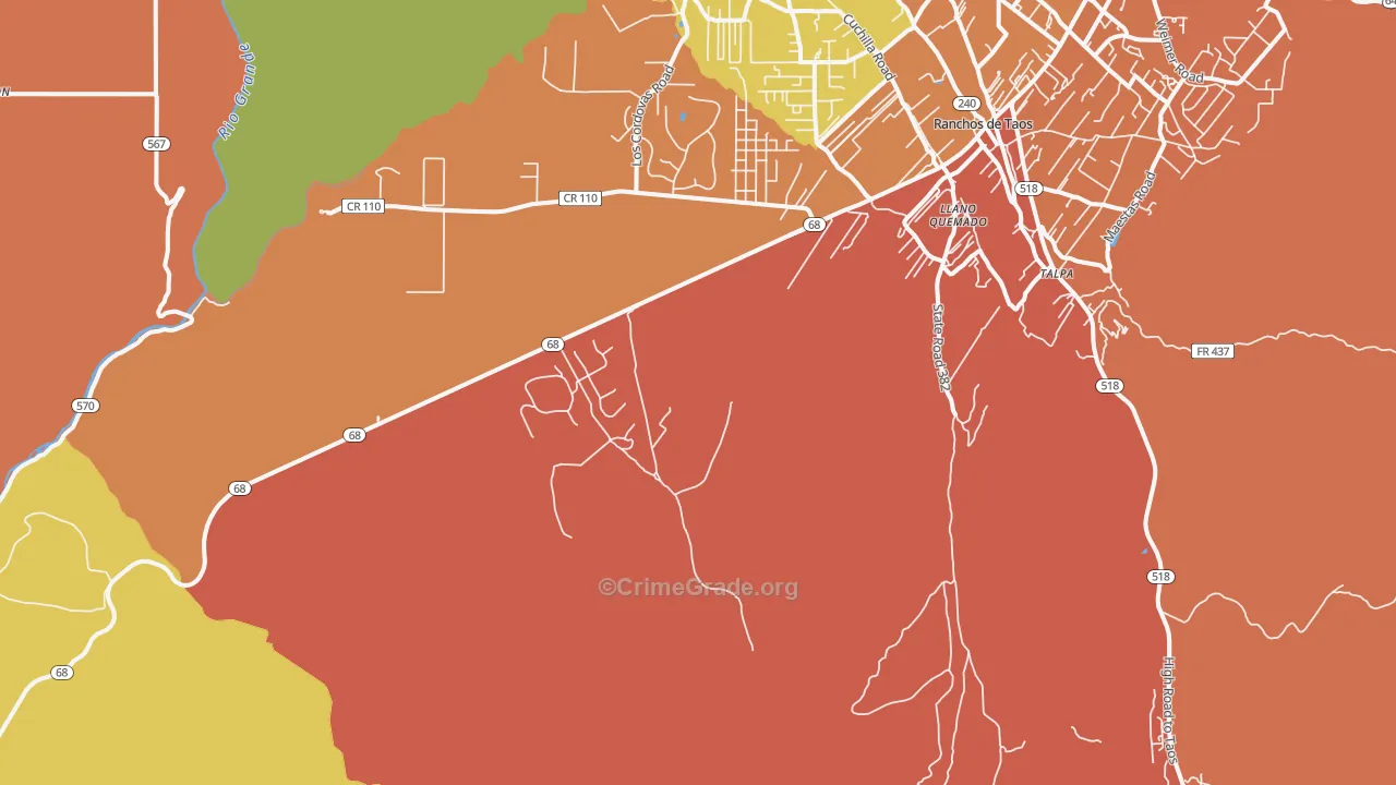 Lucero, NM Map of Drug-Related Crime Rates