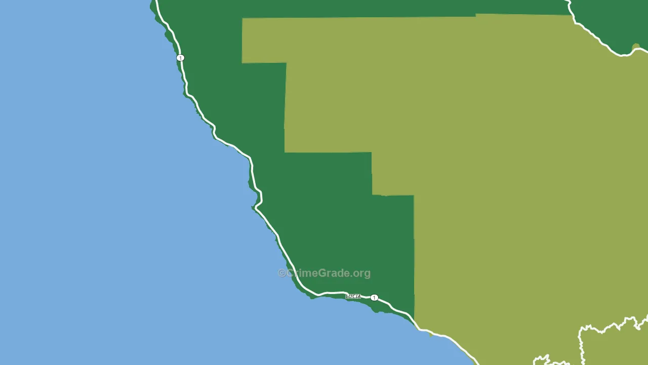 Lucia, CA Map of Drug-Related Crime Rates