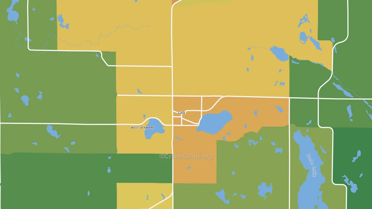 Luck, WI Map of Drug-Related Crime Rates