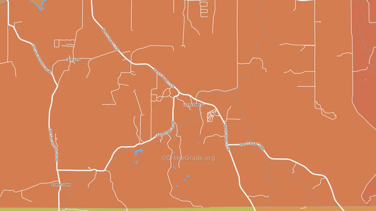 Luckenbach, TX Map of Drug-Related Crime Rates